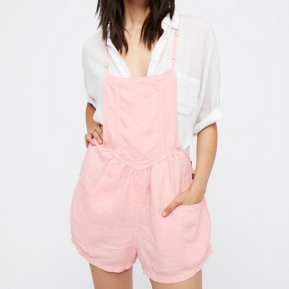 free people linen overalls